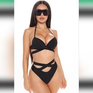 2 piece sexy black bathing suit.